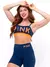 Conjunto Fitness Top Alça e Short Legging Blackout Cós Alto Feminino Liso Básico Academia Zero Transparência - Roxo - loja online