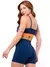 Conjunto Fitness Top Alça e Short Legging Blackout Cós Alto Feminino Liso Básico Academia Zero Transparência - Roxo