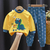 Conjunto de Roupa Íntima em Algodão para Crianças Novo Conjunto para Meninos em Casa Camiseta de Manga Longa e Calças em Algodão Puro para Meninas Rou na internet
