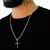 Conjunto 2 Peças Kit de Joias Corrente Masculina Banhada a Prata e Pingente Cru