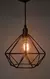 Lustre luminoso Pendente em Aramado Estilo Diamante Industrial na cor preta alta - comprar online