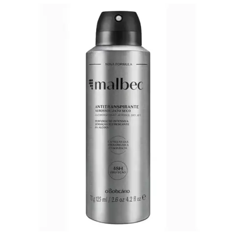 OBoticário Desodorante Antitranspirante Aerossol Malbec Magnetic 75g/125Ml