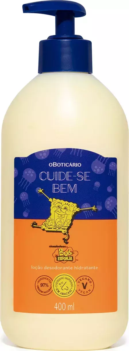OBoticário Loção Desodorante Hidratante Cuide-se Bem Bob Esponja 400ml