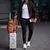 Outono inverno masculino casual blazer conjunto nova moda waffle terno de basebo