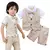 Conjunto de roupas para bebês meninos, roupa infantil do Cavalheiro, top e shor