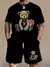 Conjunto de camiseta e shorts masculinos, impressão 3d, desenho animado, urso,