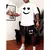 Conjunto Camiseta Smile Oversized Branco + Bermuda Tactel Sorriso Preto na internet
