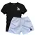 Conjunto Kit Camiseta 100% Algodão + Bermuda Masculino Short Tactel P ao GG