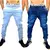Kit 2 Calças Jogger Masculina Jeans e Sarja Rasgada e lisa Com Punho Elastico e cordão de ajuste