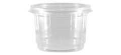 Pote Plastico Descartable Transparente 250cc + Tapa X900 Un