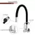 Torneira Gourmet Flexível Cozinha Bancada 1/4 Volta Cromada Preta Design Modern - loja online