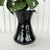Vaso centro de mesa grande preto de cerâmica com planta - Dünne It