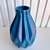 Vaso centro de mesa azul grande trabalhado geométrico 3D - Dünne It