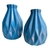 Dupla vaso centro de mesa azul trabalhado geométrico 3D