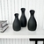 Trio vaso garrafa preto fosco em cerâmica enfeite de mesa - comprar online