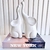 Dupla escultura elefante branco mãe e filho de cerâmica - comprar online