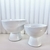Dupla vaso taça de cerâmica branco brilho com pé pedestal - comprar online