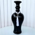 Vaso garrafa preto brilho moderno com colar japamala branco na internet