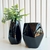 Decoração sala enfeite dupla vaso cachepot preto para mesa - comprar online