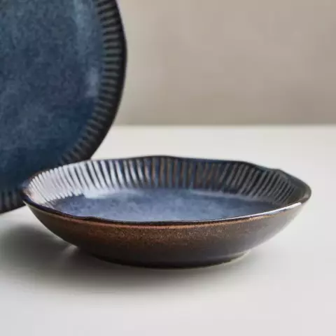 PLATO HONDO LINEA ORGANICA PLAIN PETROLEO - comprar online
