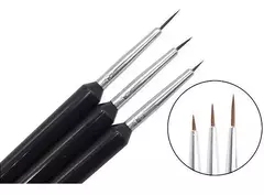 Pincel Fino Nº 0 Para Decoração de Unhas PCT C/3 UN