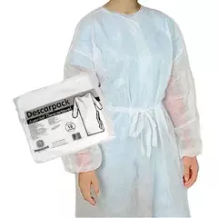 Avental/Jaleco Manga Longa Branco 18g C/10 - Descarpack