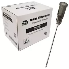 Agulha 30x0,7 Cinza 22g 1/4 Hipodérmica Wiltex