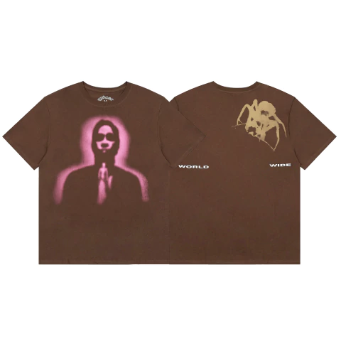 Sp5der Worldwide Brown Praying Tee