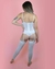 Conjunto Espartilho Sexy em Tule com Detalhe de Renda