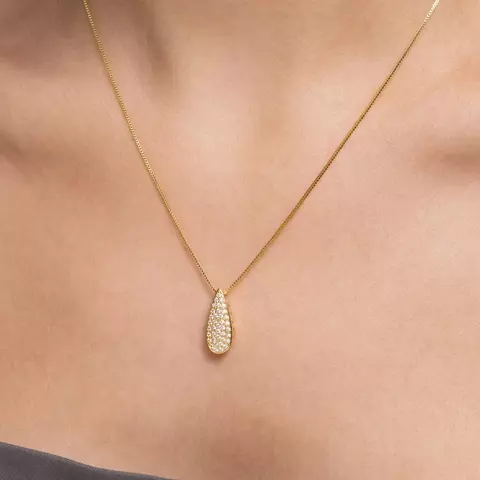 Colar Georgia – Ponto de Luz em Gota Cravejada com Banho em Ouro 18K