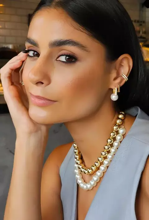 Colar Oceane – Choker de Pérolas Grandes e Banho Ouro 18K