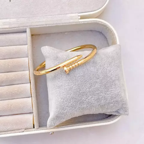 Bracelete Sofia – Design Contemporâneo Prego em Banho de Ouro 18K