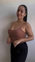 Cropped com Bojo - Marrom/Preto na internet