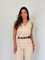 Conjunto em alfaiataria blusa e calça cor off white - LE DIVINE