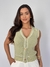 BLUSA FEMININA LIVIA GOLA COM BOTÕES BRASÃO VERDE