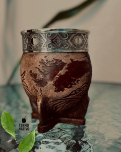 Mate de Calabaza Forrado en Cuero con Diseño Argentino – Artesanía Tradicional, Virola de Alpaca, Ideal para Regalo en internet