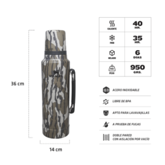 Termo Stanley Clásico 1.4 Lts con Asa Plegable Camuflado - Termo Nativo