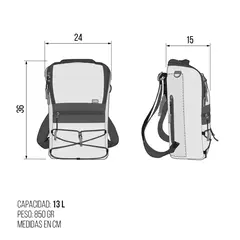 Mochila Matera de Goma Impermeable con Triple Agarre | 36 x 24 x 15 cm