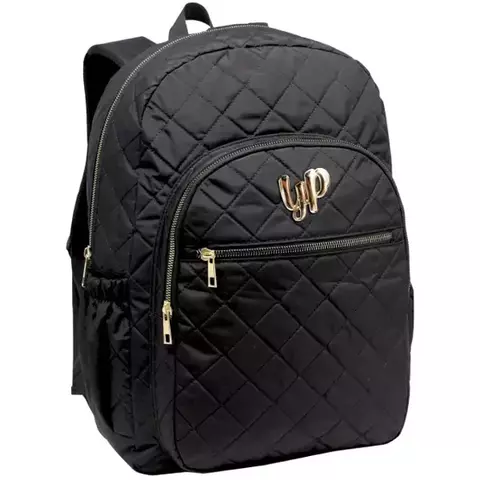 Mochila Juvenil Feminina Yepp Preta com Dourada
