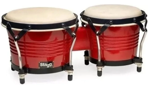 Bongos Stagg SB200CH Latino 6.5" 7.5" Con llave de afinación Color Cherry Bongoe