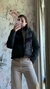PUFFER DETALLE EN PIEL - comprar online