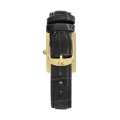 Relógio Minimalista Quadrado Square Croco Murray Black Gold - Volhora