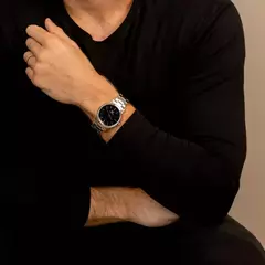 Relógio Masculino Pulseira Prata Belmont Black Silver 40mm - comprar online