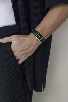 Relógio Minimalista Quadrado Square Croco Murray Black Gold - comprar online