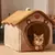 Imagem do Cama para Gatos, Gatinhos e Pequenos Pets – Modelo Semifechado com Design Fofo
