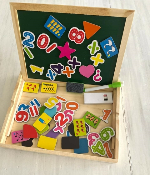 Juego Pizarrón Pizarra de Madera Doble Didáctico
