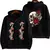 Feminino casual zip up hoodies outono inverno novo crânios gótico com rosas co on internet