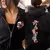 Feminino casual zip up hoodies outono inverno novo crânios gótico com rosas co - buy online