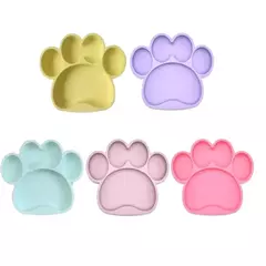 Su platito con forma de huellita, divertido, seguro y ¡con ventosa! - tienda online