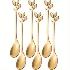 Imagen de Juego de 6 Cucharas de Té o Café – Diseño Hoja Elegante